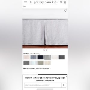 Pottery barn Belgian linen crib skirt